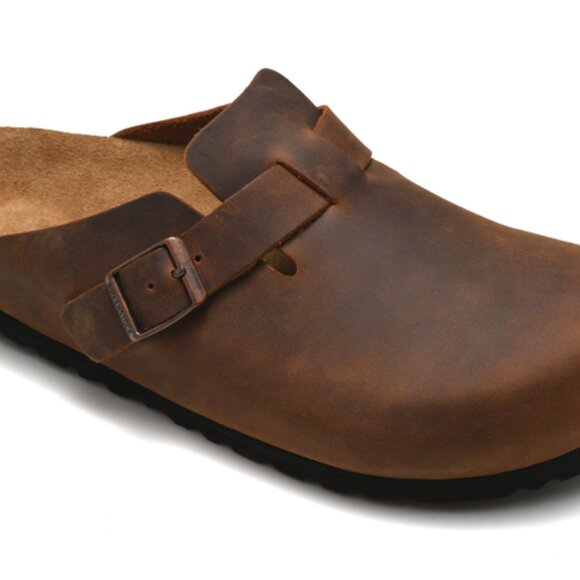 Birkenstock Boston Suede Leather Soft Footbed Clog - Picture 1 of 5